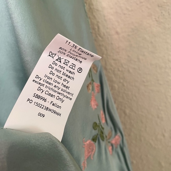 HOUSE OF CB XL D-DD  'Fallon' Light Jade Embroidered floral Slip Dress NWOT - Picture 12 of 16